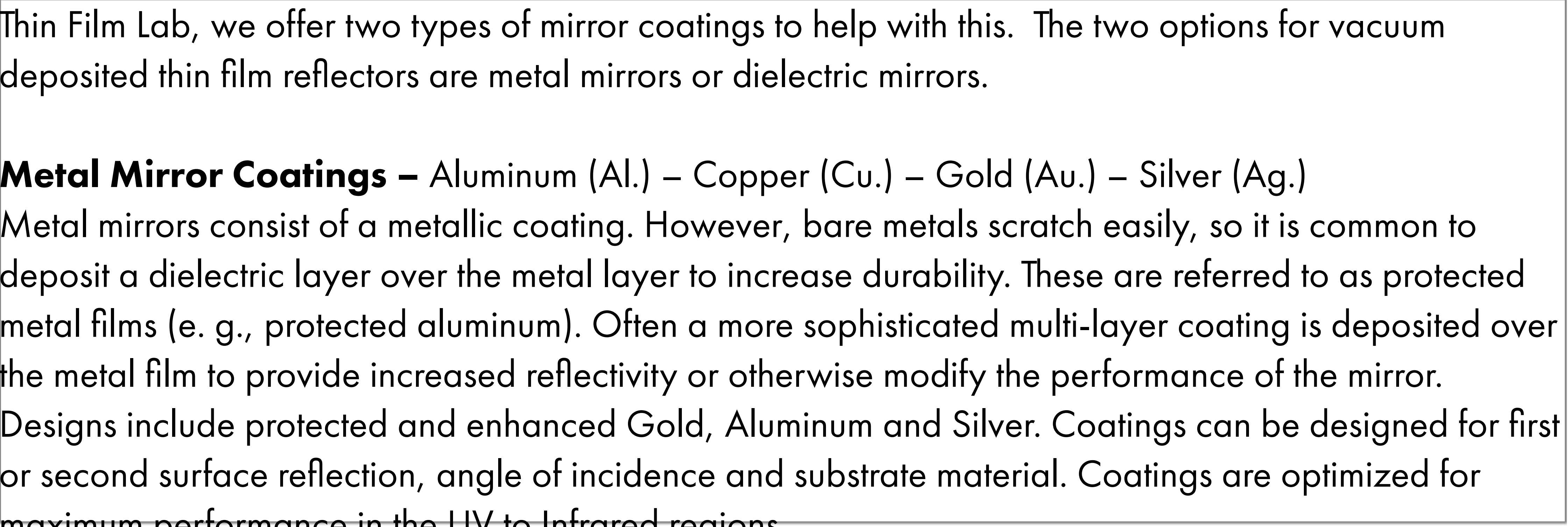 Newport 薄膜实验室的金属镜面涂层图6