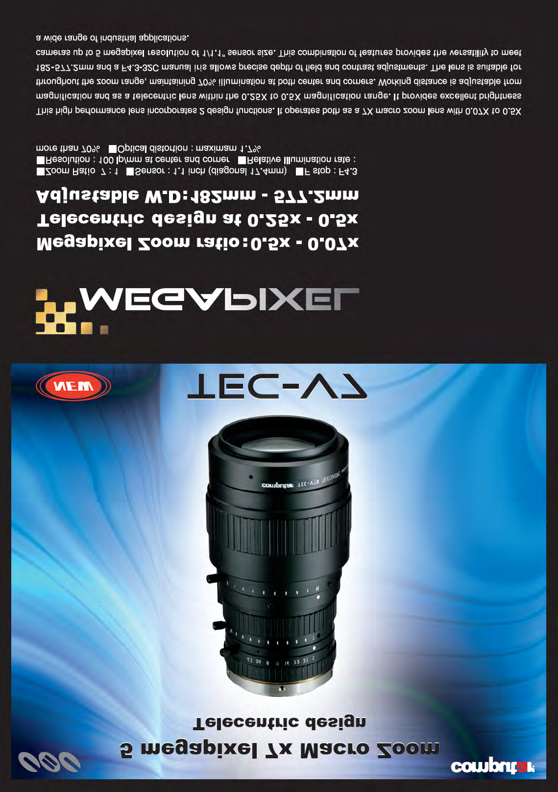 TEC-V7X 5百万像素7倍微距变焦远心镜头图2