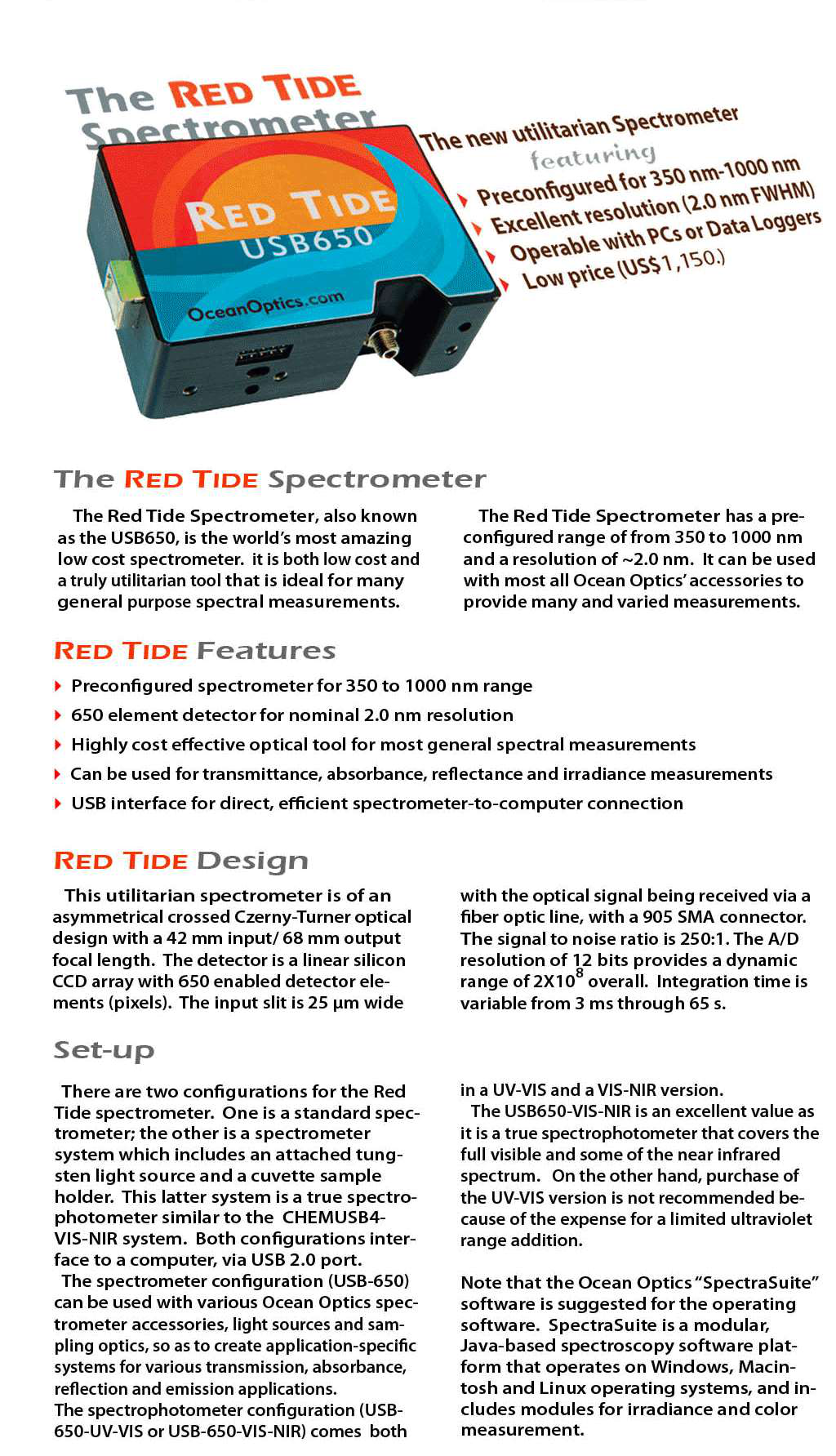 USB-650UV红色潮汐光谱仪，预配置图2