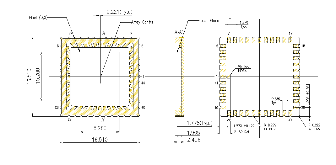 FPA320x256-C lnGaAs Focal Plane Array图1