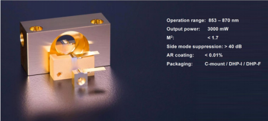 FDL-860-3W-TA 用于MOPA的锥形放大器 半导体激光器