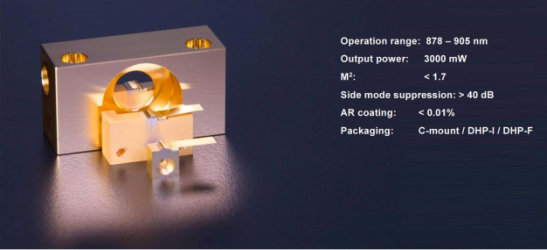 FDL-890-3W-TA 用于MOPA的锥形放大器 半导体激光器