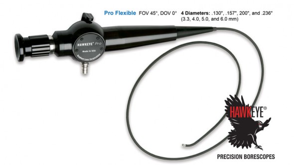 Hawkeye® Pro Flexible Borescopes (3.3 – 6.0 mm dia.) 孔探仪
