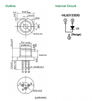 hl63133dg激光二极管 半导体激光器