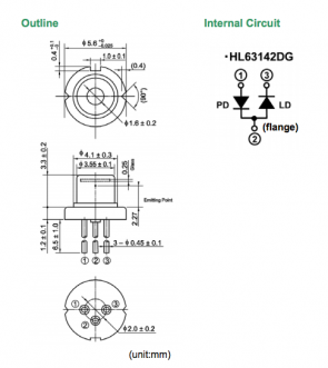 hl63142dg激光二极管 半导体激光器