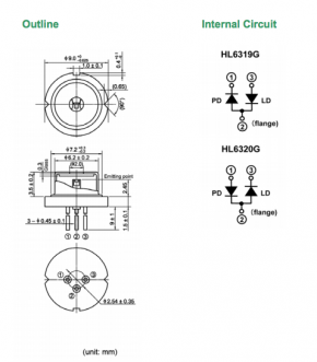 hl6319g激光二极管 半导体激光器