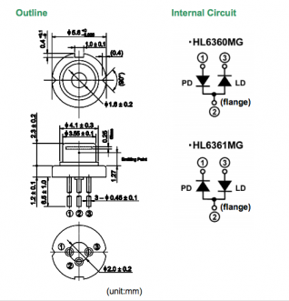 hl6361mg激光二极管 半导体激光器