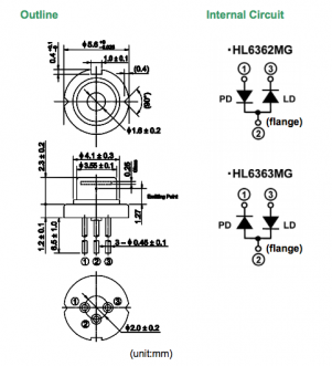 hl6362mg激光二极管 半导体激光器