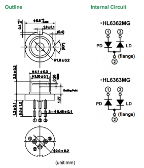 hl6363mg激光二极管 半导体激光器