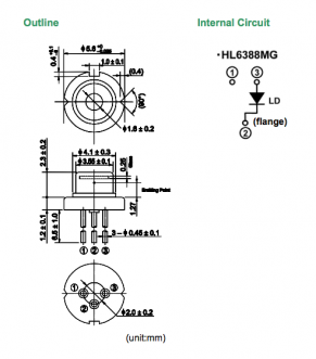 hl6388mg激光二极管 半导体激光器