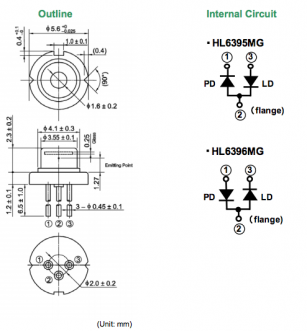 hl6395mg激光二极管 半导体激光器