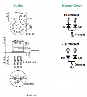 hl6398mg激光二极管 半导体激光器