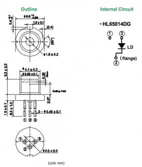 HL65014DG AlGaInP激光二极管 半导体激光器