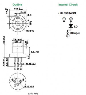 hl65014dg激光二极管 半导体激光器