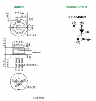 hl6545mg激光二极管 半导体激光器