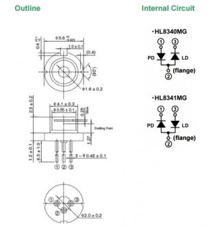 HL8340MG-41MG激光二极管 半导体激光器