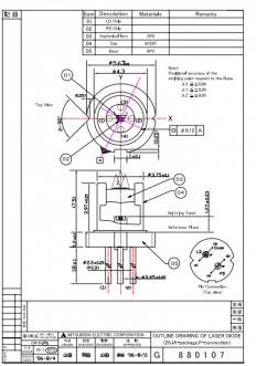 Mitsubishi激光二极管ML925JA43F-02Y51 1510nm 0.01W 半导体激光器