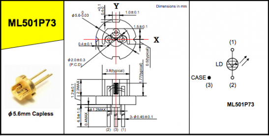 ml501p73 三菱激光二极管 半导体激光器