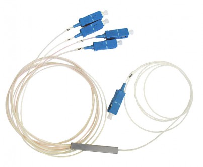 用于PON网络系统中FTTH和FTTX的SC/UPC连接器1x4无块光纤PLC分路器 分束器