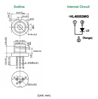 紫色激光二极管HL40053MG 半导体激光器