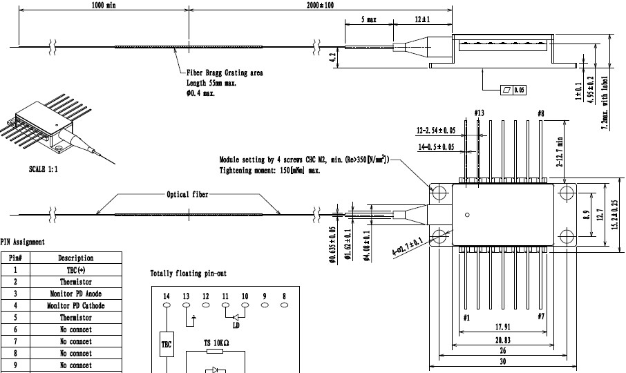 1999CVB 980nm冷却泵浦激光模块 半导体激光器