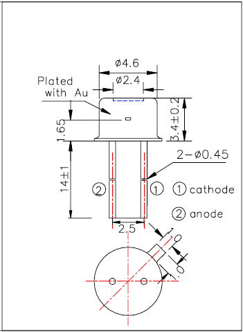 FoxUVTM 340nm LED TO-18  发光二极管